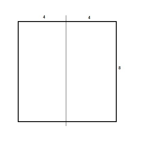 2 равных прямоугольника. Квадрат со стороной 8 см. Сторона квадрата. Квадрат со строгой 8 СС. Квадрат поделенный на 2.