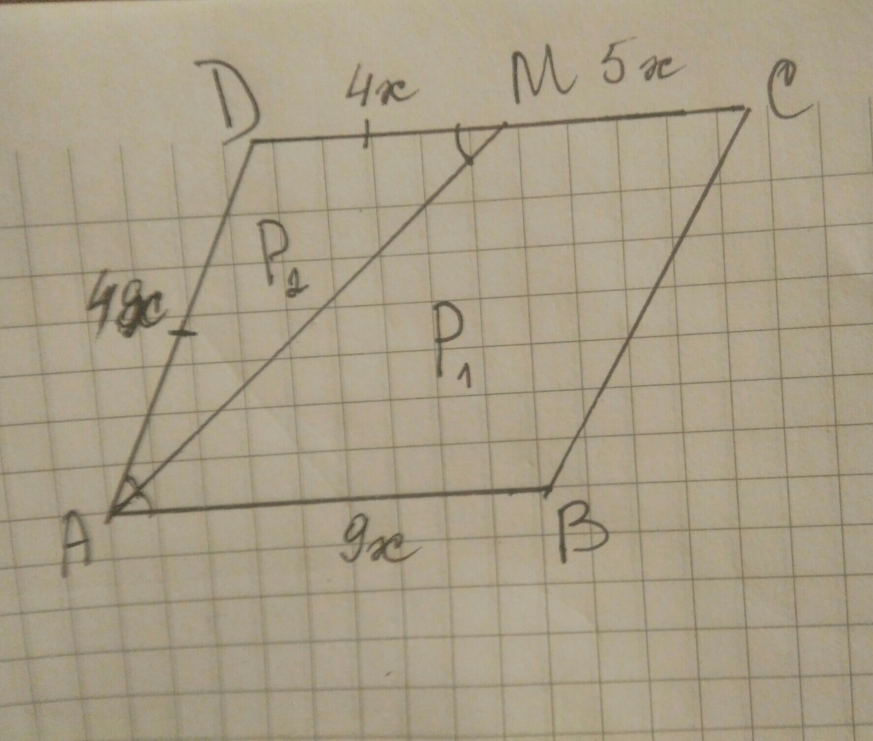 Найдите периметр параллелограмма изображенного на рисунке ан 9