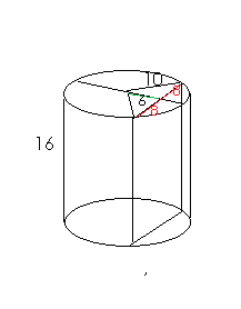 Высота цилиндра 16. Высота цилиндра 16 см радиус 10. Высота цилиндра 16см радиус. Хорда цилиндра. Радиус цилиндра 10 см сечение.